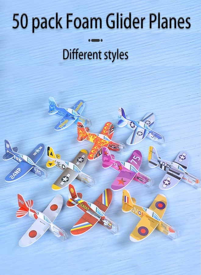 Manmel 50 Pcs Foam Gliders Planes Toys for Kids, Paper Airplane, Party Favors Goodie Bag Stuffers, Outdoor Flying Toys, Bulk for Classroom Prizes Boys and Girls - Image 2